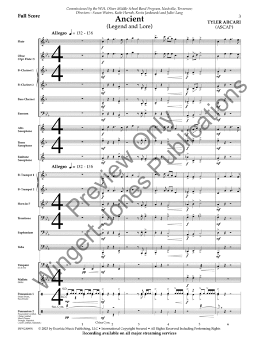 Ancient (Score) Ancient (Score) Concert Band scores gallery preview page 4