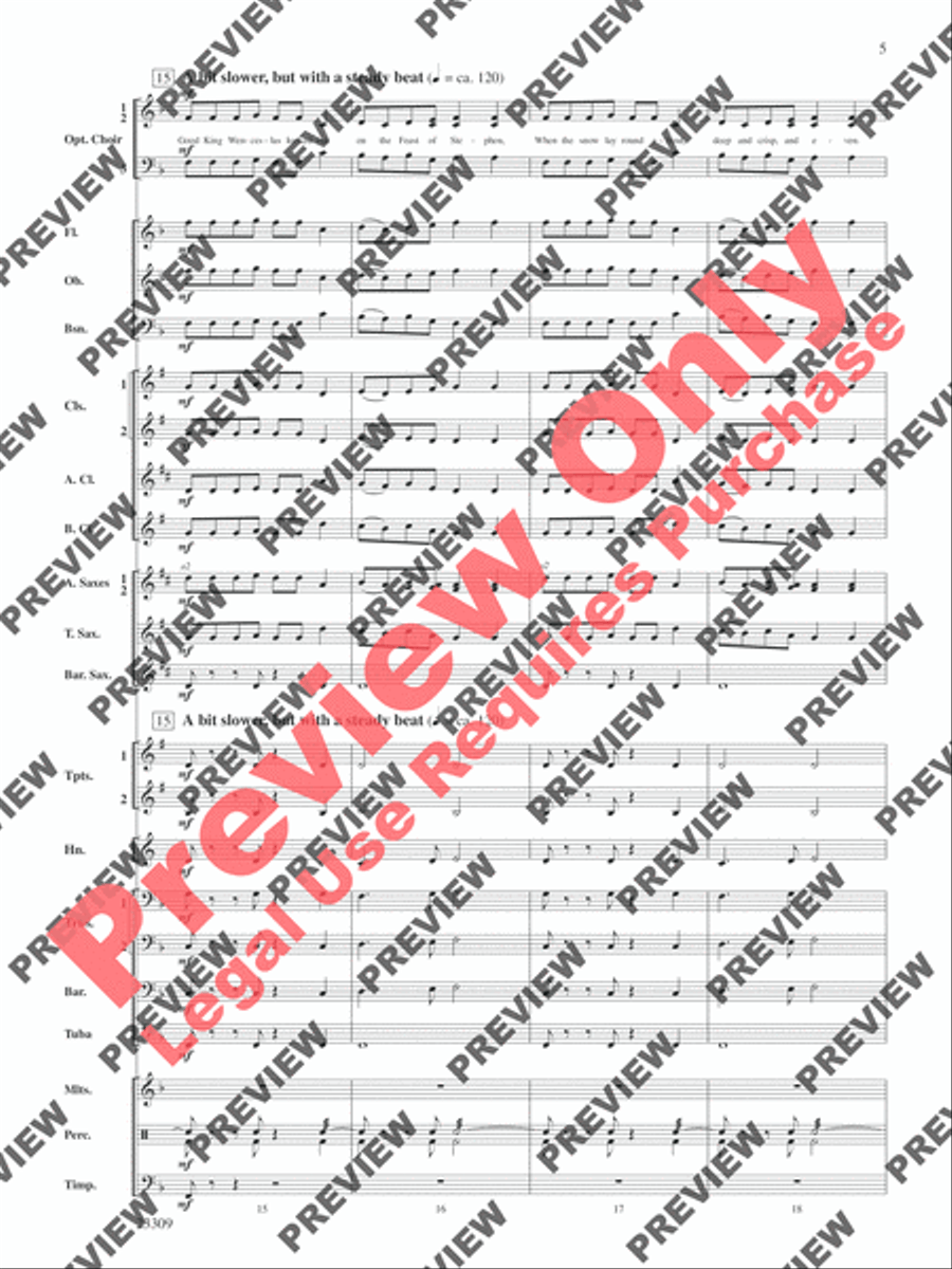Merry Christmas to All (A Medley of Carols) Concert Band scores gallery preview page 6