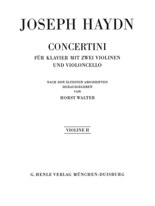 Book cover for Concertini for Piano (Harpsichord) with Two Violins and Violoncello