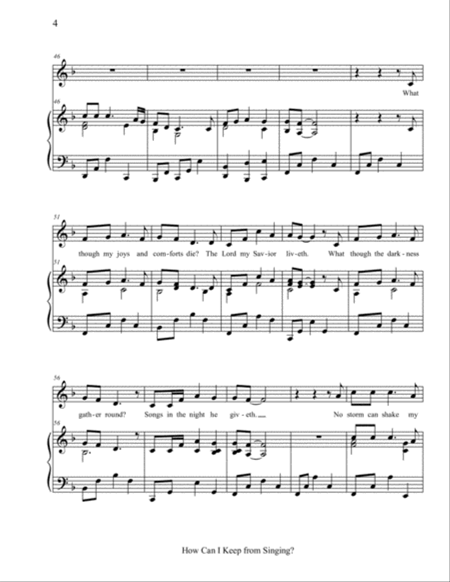 How Can I Keep from Singing? Voice Solo scores gallery preview page 4