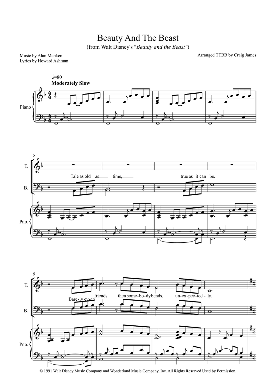 Beauty And The Beast Beauty And The Beast TTBB scores gallery preview page 2