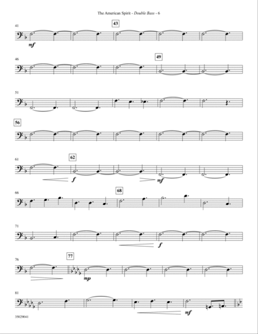 The American Spirit - Double Bass Choir scores gallery preview page 6