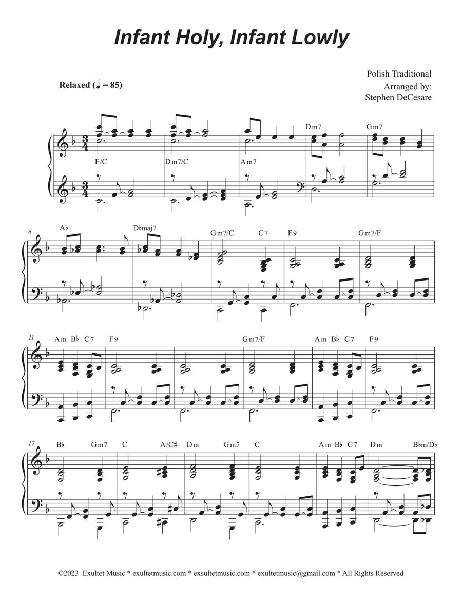 Infant Holy, Infant Lowly (Bb-Trumpet solo and Piano) B-Flat Trumpet scores gallery preview page 4
