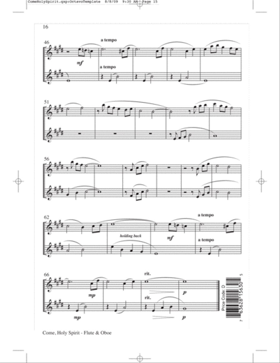 Come, Holy Spirit - SATB 4-Part scores gallery preview page 16
