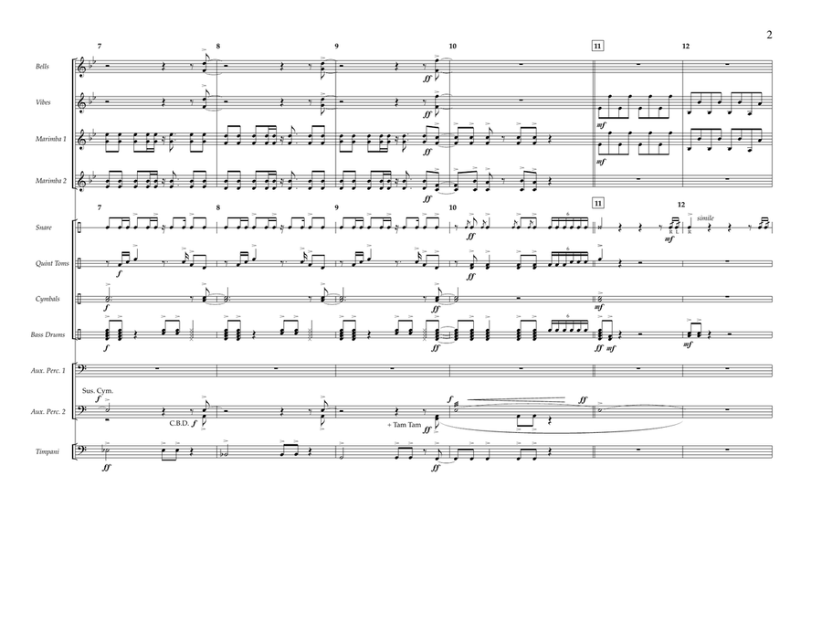 Pompeii - Percussion Score Marching Band scores gallery preview page 2