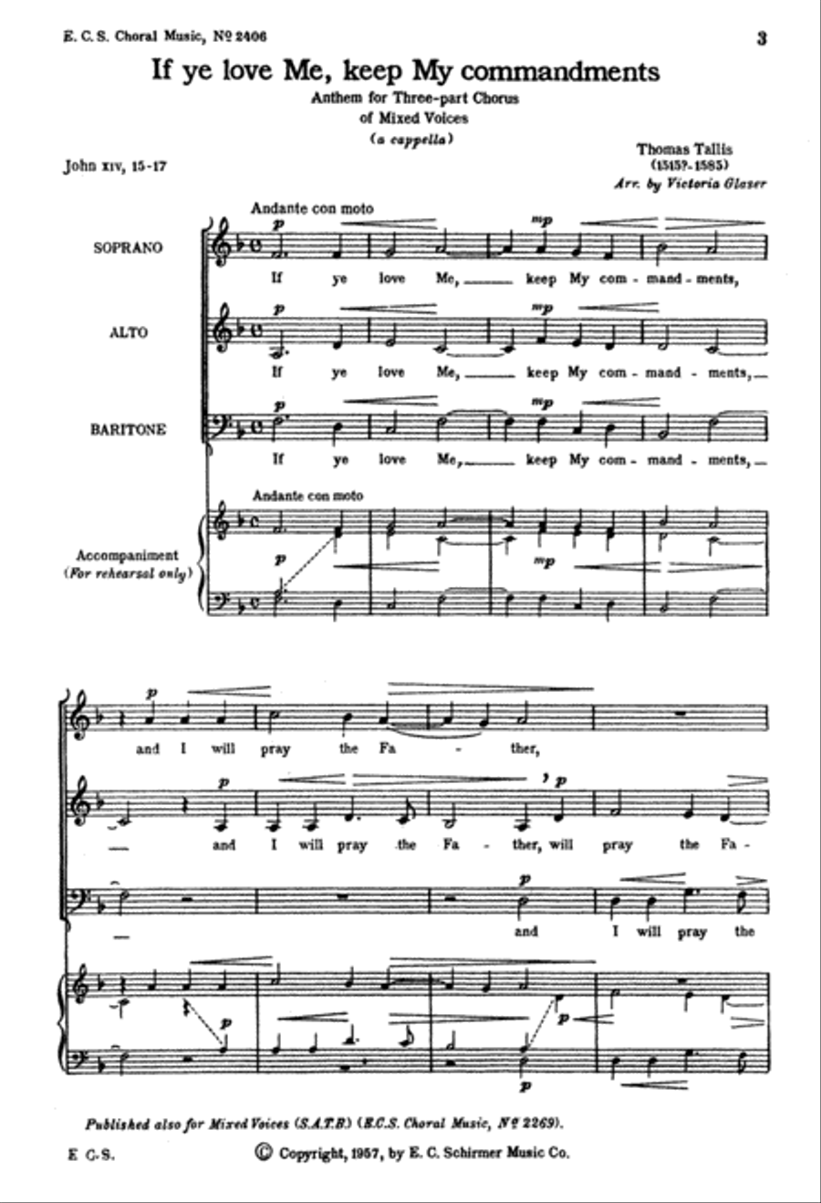 If Ye Love Me, Keep My Commandments 3-Part scores gallery preview page 2
