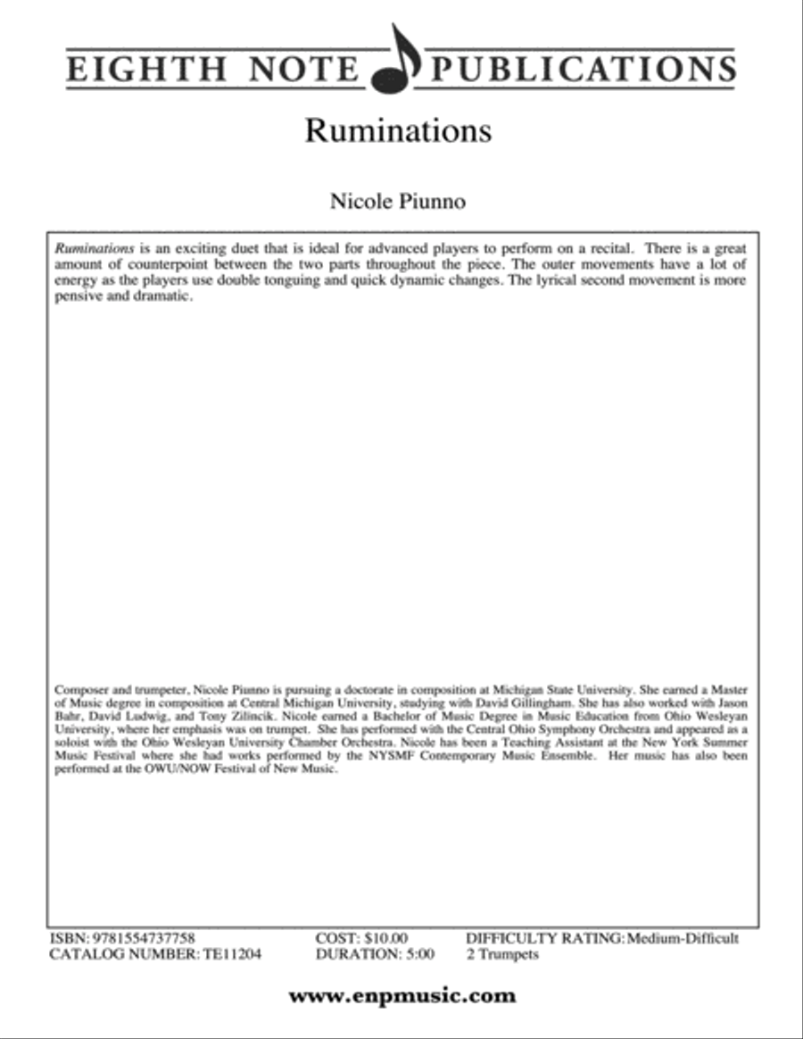 Ruminations Ruminations Trumpet Duet scores gallery preview page 2