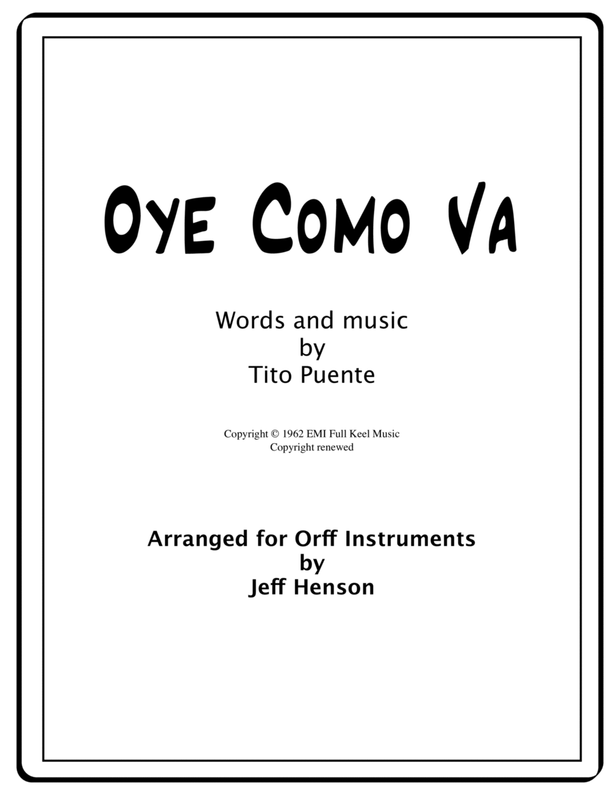 Oye Como Va Small Ensemble scores gallery preview page 1