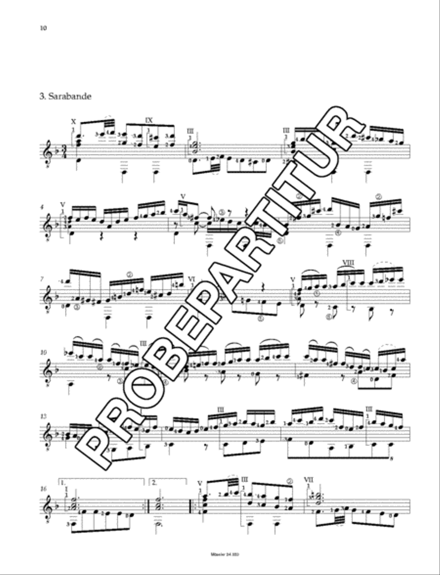 Suite d-Moll (orig. c-Moll) BWV 997 Classical Guitar scores gallery preview page 11