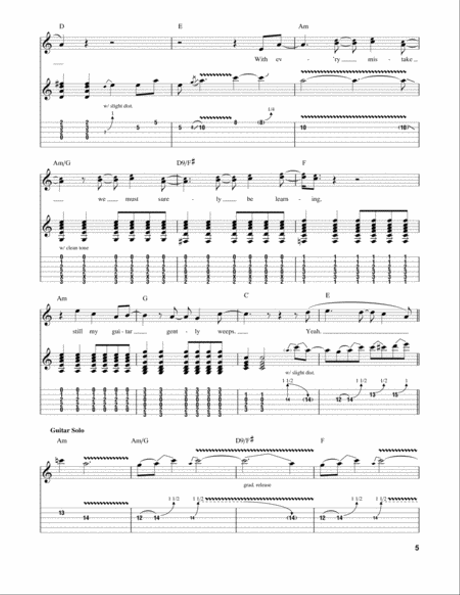 While My Guitar Gently Weeps Electric Guitar scores gallery preview page 5