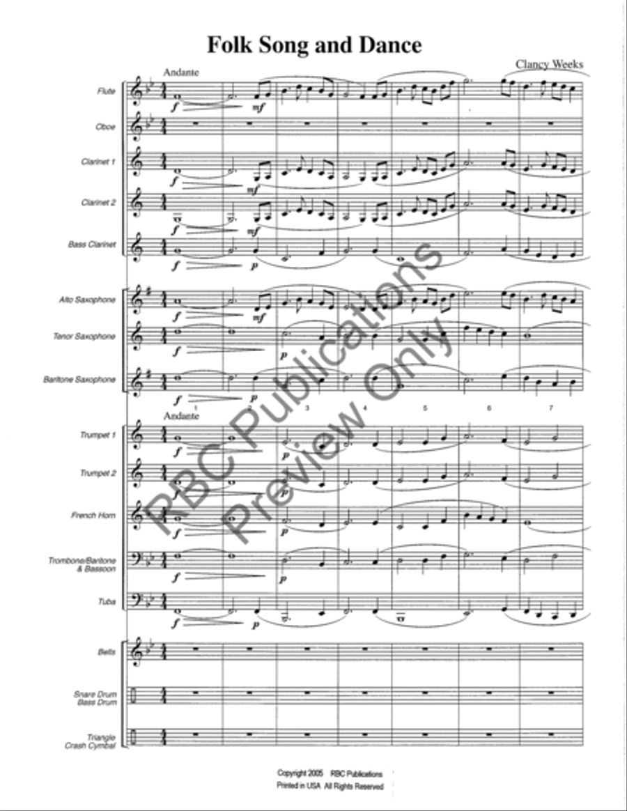 Folk Song And Dance Folk Song And Dance Concert Band scores gallery preview page 4