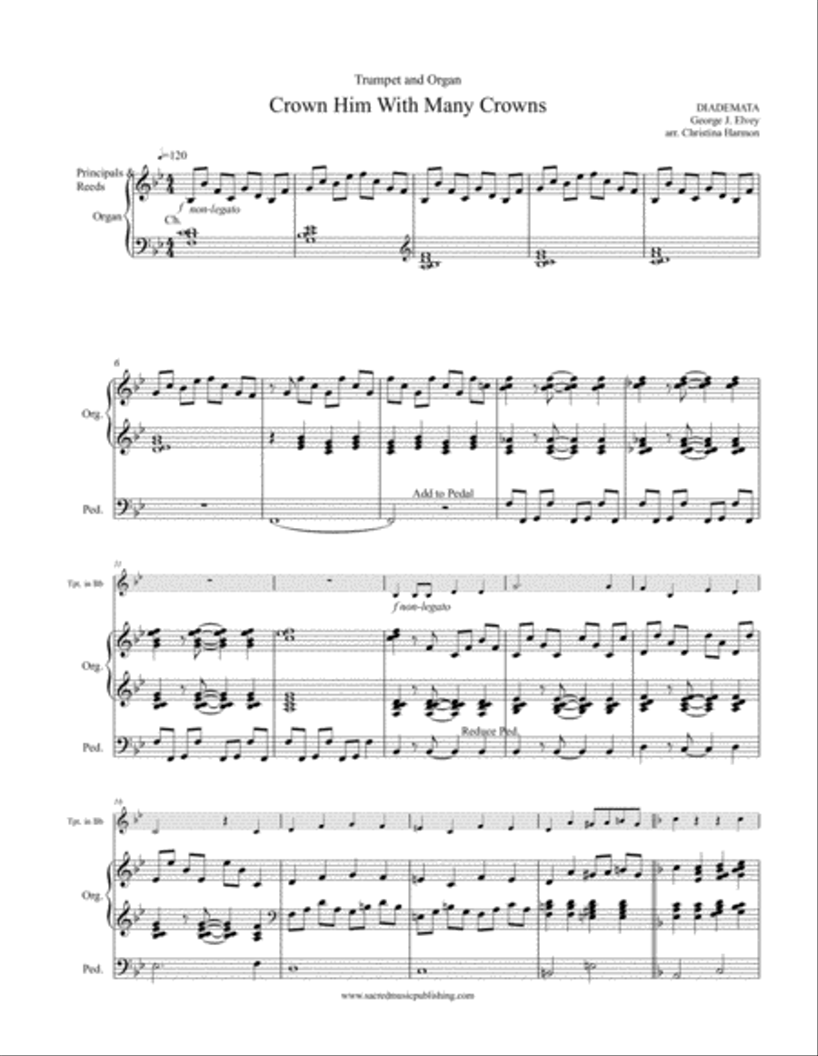 Crown Him With Many Crowns – Trumpet and Organ Trumpet Duet scores gallery preview page 2