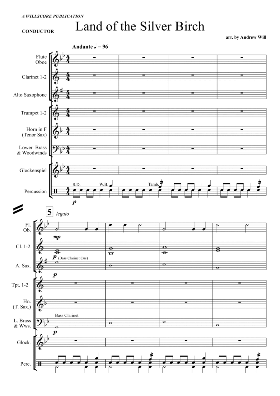 Land of the Silver Birch Large Ensemble scores gallery preview page 1