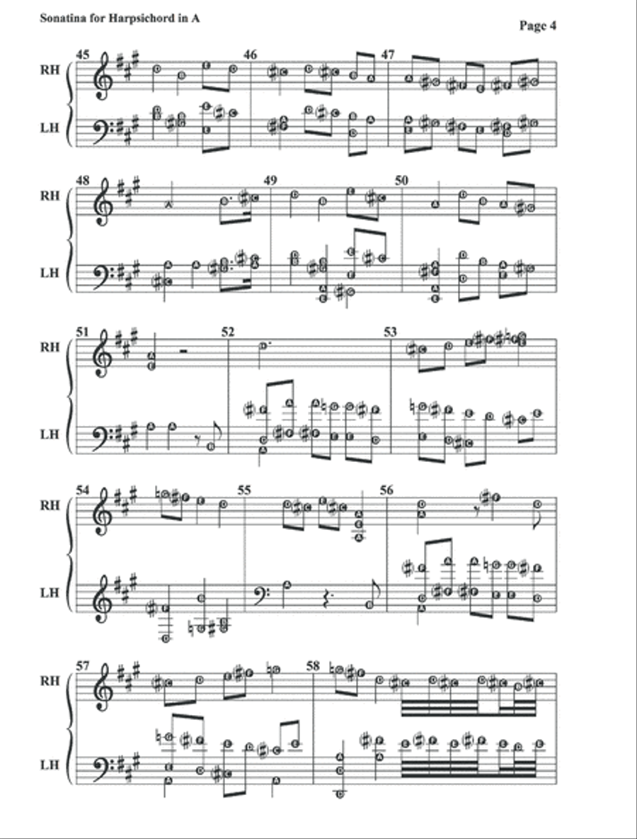 Sonatina for Harpsichord in A Major No. 1 Harpsichord scores gallery preview page 4