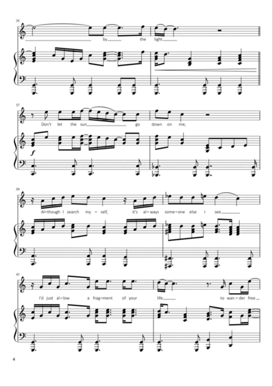 Don't Let The Sun Go Down On Me Voice scores gallery preview page 4