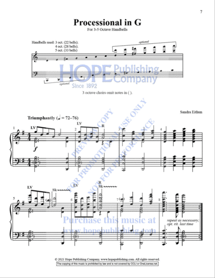 Five Easy Processionals Five Easy Processionals 5-Octaves scores gallery preview page 8