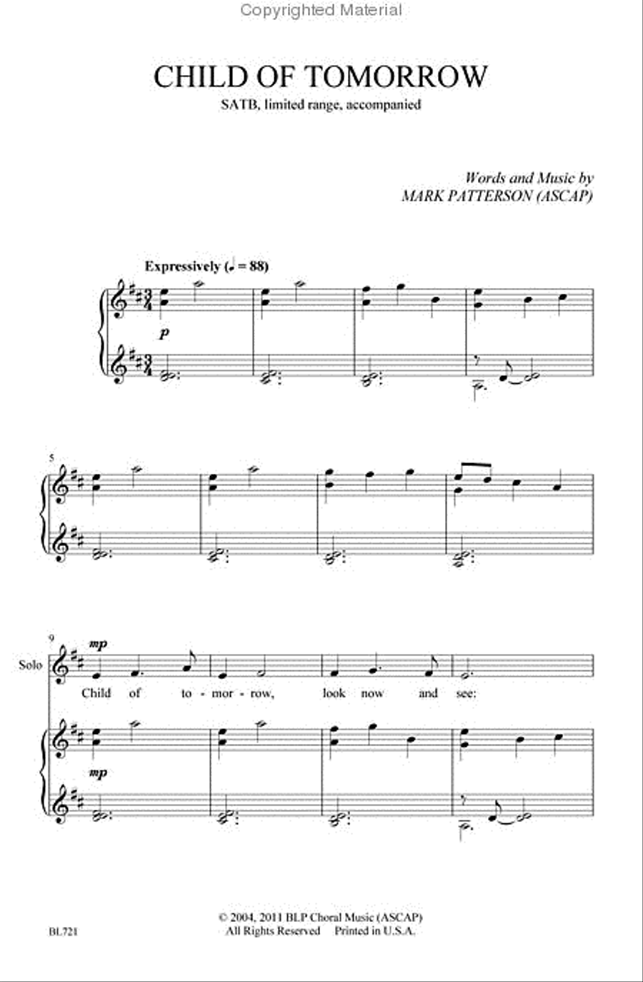 Child of Tomorrow 4-Part scores gallery preview page 2