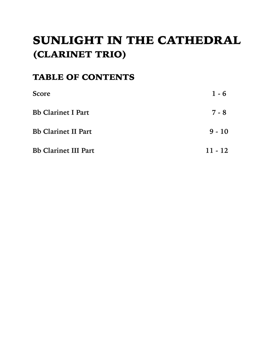 Sunlight in the Cathedral (Mountain Prelude): Clarinet Trio Clarinet Trio scores gallery preview page 4