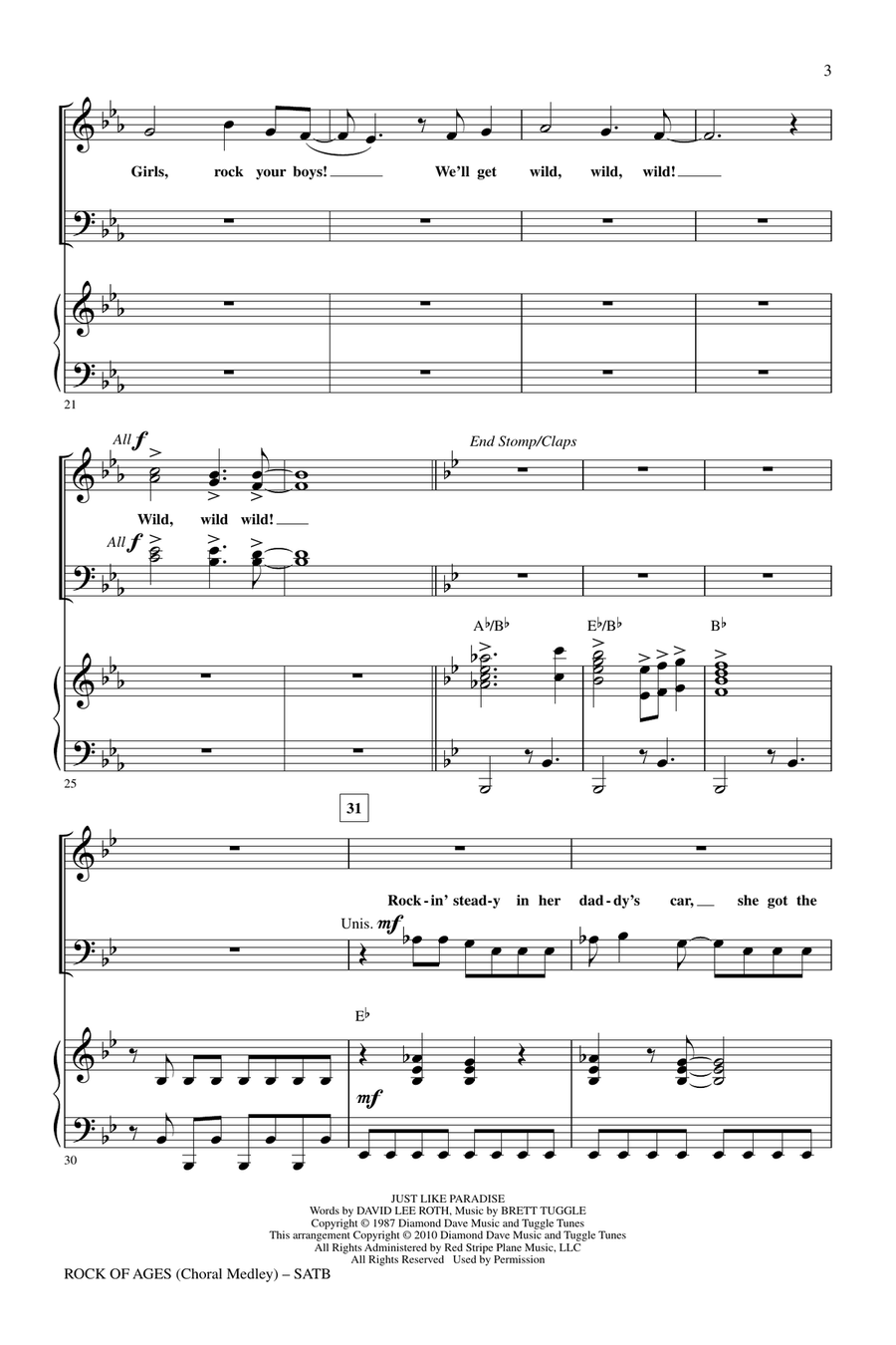 Rock Of Ages (Choral Medley) 4-Part scores gallery preview page 2