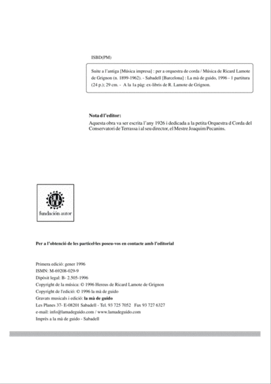 Suite a l'antiga - Score Only String Orchestra scores gallery preview page 4