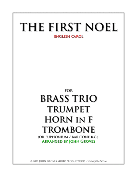 The First Noel - Trumpet, Horn in F, Trombone (Brass Trio) image number null