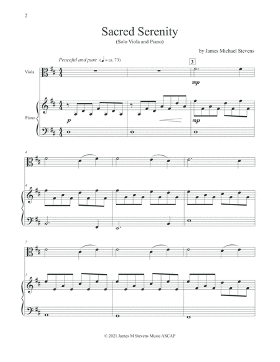Sacred Serenity - Viola & Piano Viola scores gallery preview page 2