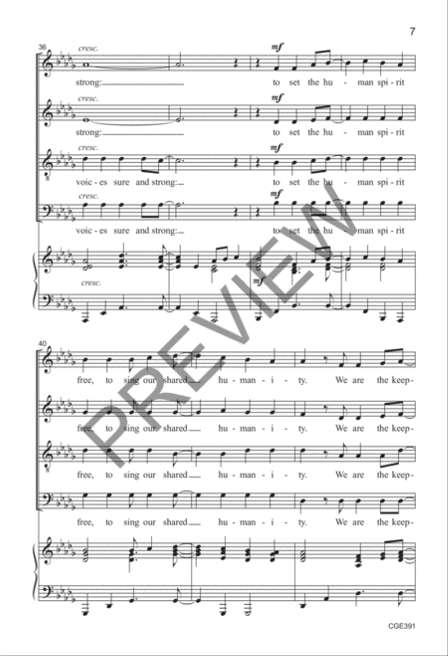 This Is Who We Are (SATB) with Djembe 4-Part scores gallery preview page 6