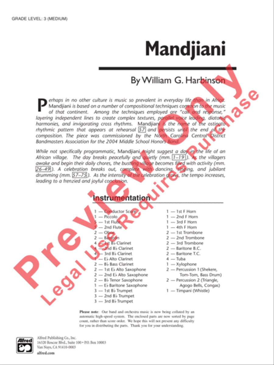 Mandjiani Concert Band scores gallery preview page 2