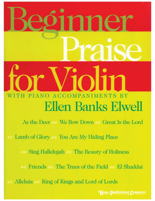 Book cover for Beginner Praise for Violin-Digital Download