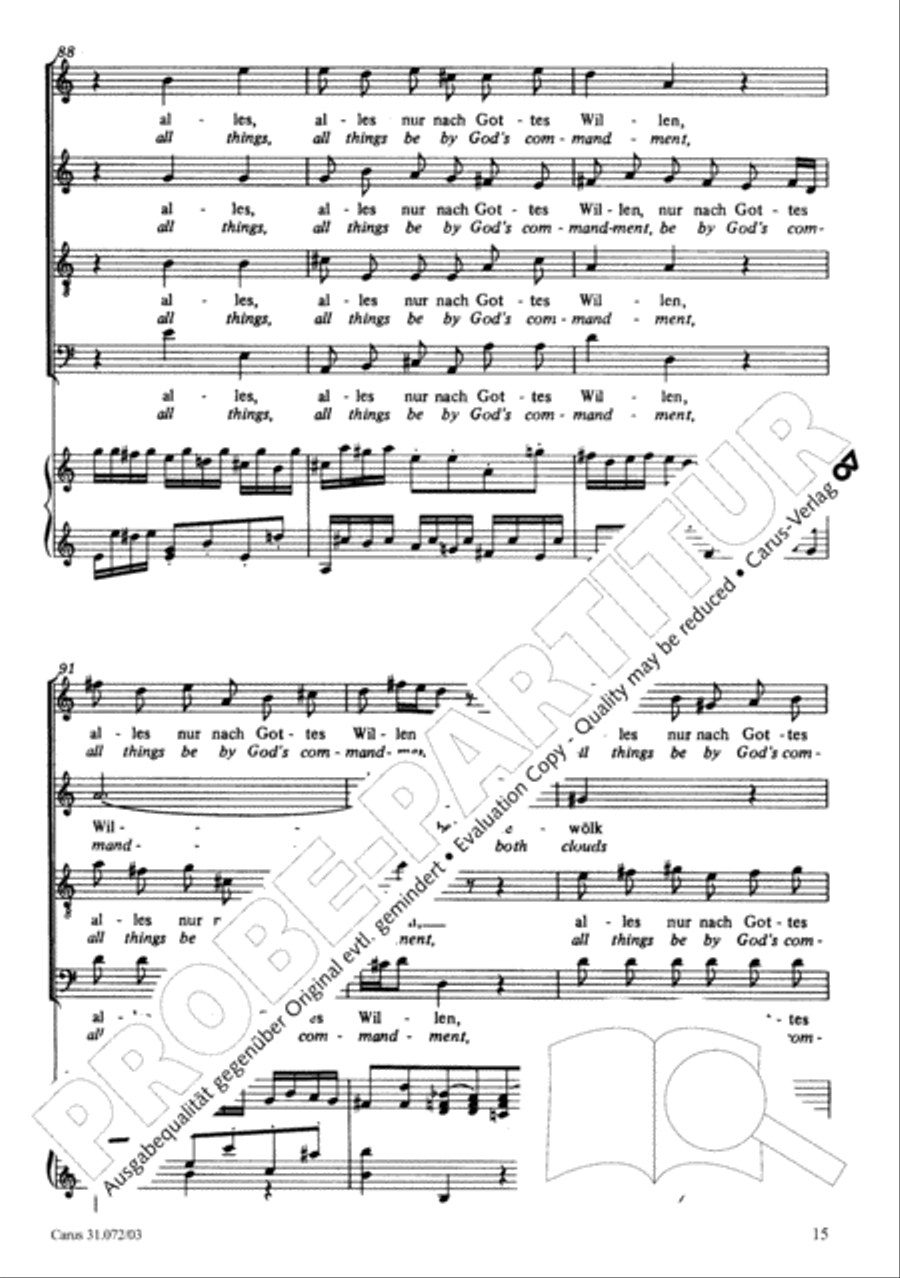 All cantate be by God's commandment (Alles nur nach Gottes Willen) 4-Part scores gallery preview page 16