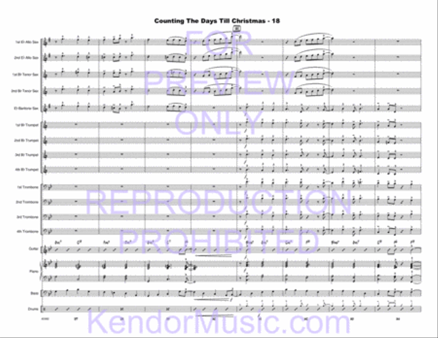 Counting The Days Till Christmas Jazz Ensemble scores gallery preview page 19