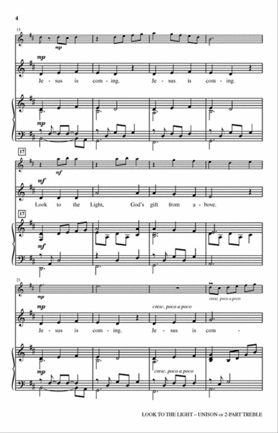Look to the Light Look to the Light Unison Choir scores gallery preview page 3