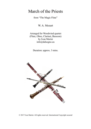 Book cover for MARCH OF THE PRIESTS (from The Magic Flute by W. A. Mozart) - for Woodwind Quartet