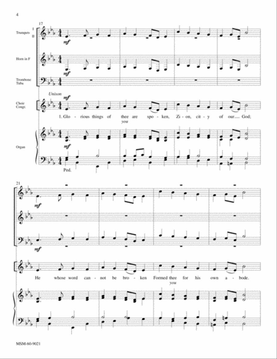 Glorious Things of Thee Are Spoken Choir scores gallery preview page 4