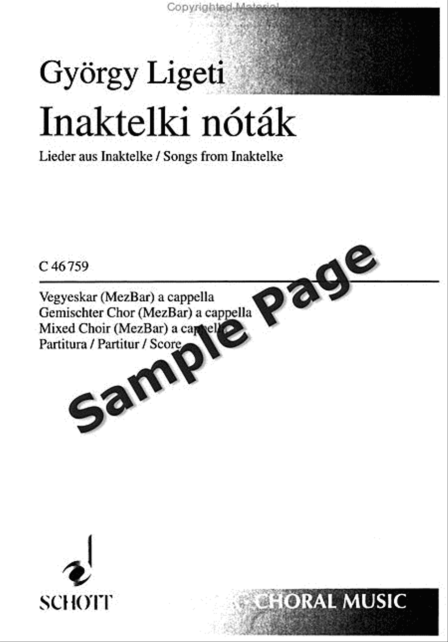 Inaktelki Nóták/Songs from Inaktelke 2-Part scores gallery preview page 2