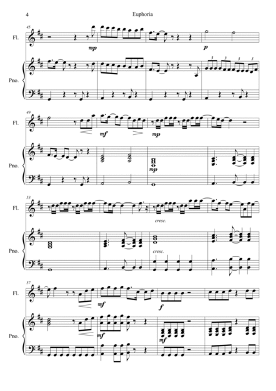 Euphoria Flute Solo scores gallery preview page 4