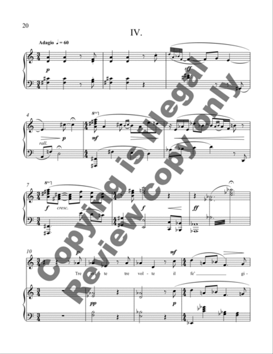 Fatti non foste (Four Songs) Piano, Vocal scores gallery preview page 11