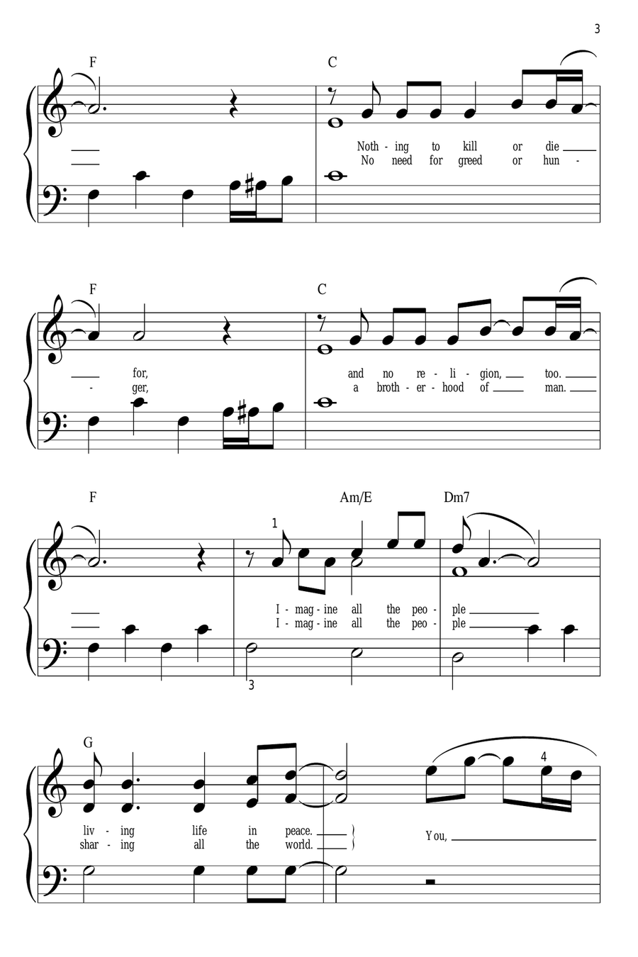 Imagine Easy Piano scores gallery preview page 3