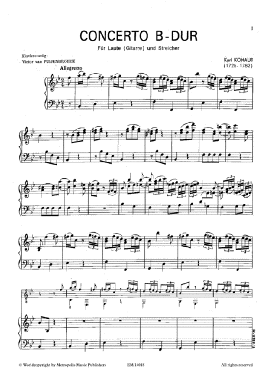 Concerto in B-flat Major for Guitar and Piano (Piano Reduction) Guitar scores gallery preview page 2