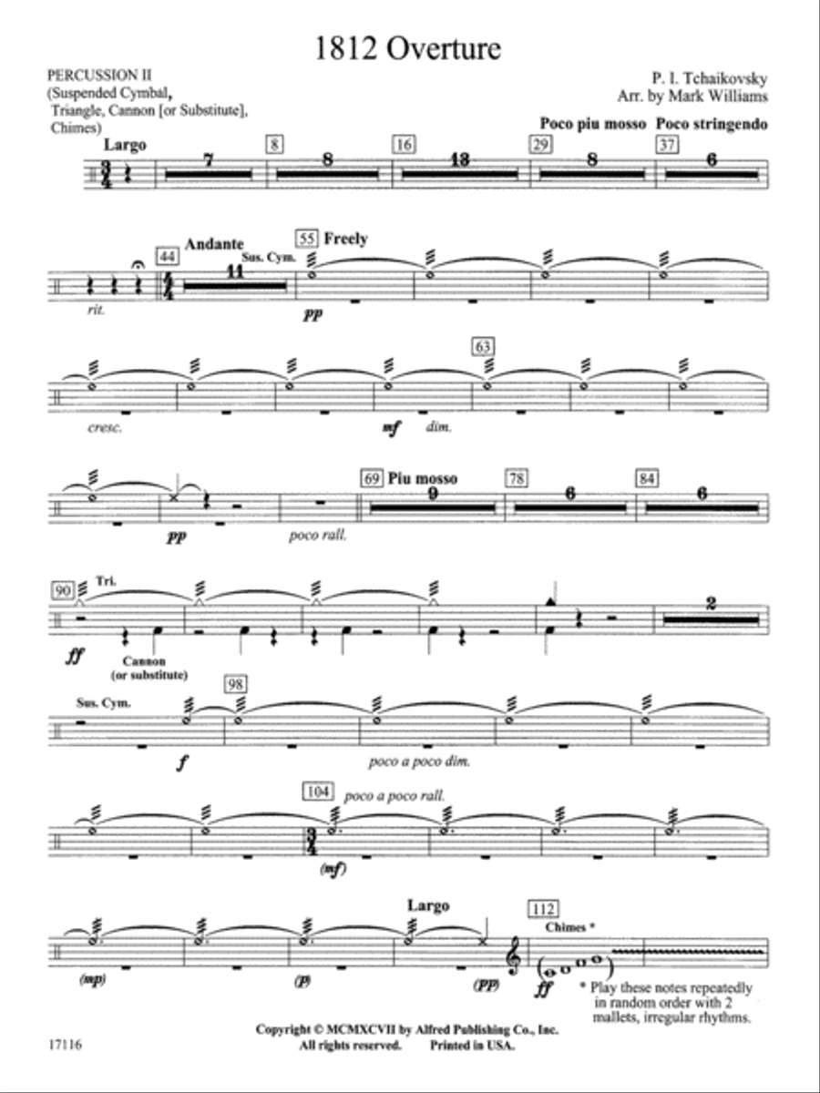 1812 Overture: 2nd Percussion Concert Band scores gallery preview page 1