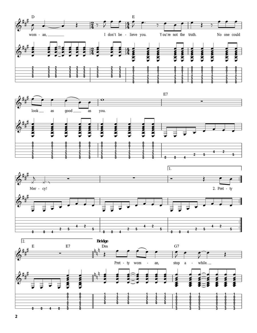 Oh, Pretty Woman Acoustic Guitar scores gallery preview page 2