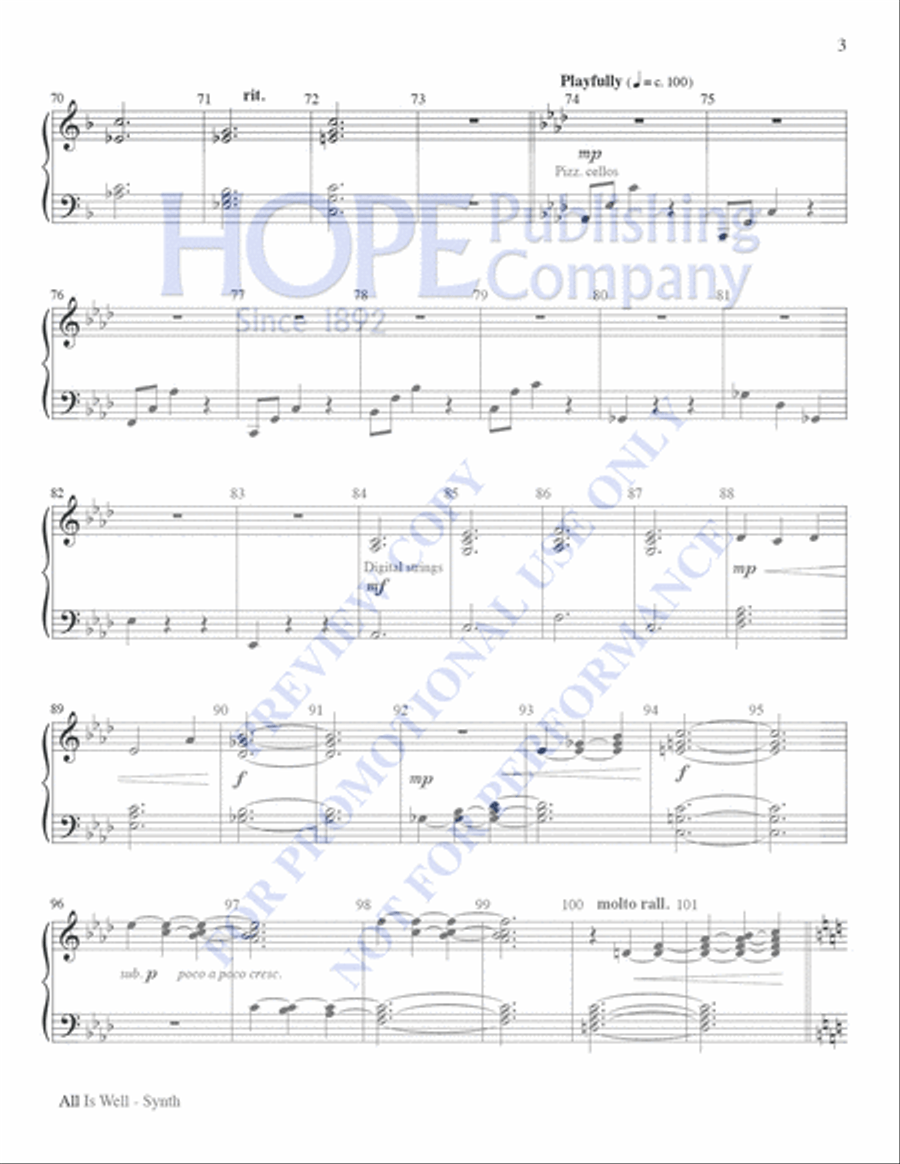 All Is Well Handbell Choir scores gallery preview page 19