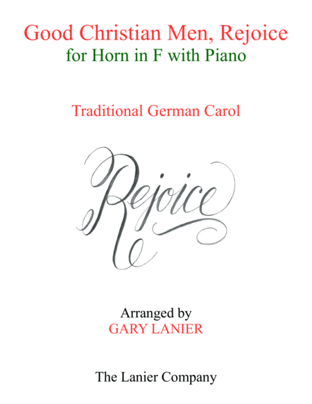 GOOD CHRISTIAN MEN, REJOICE (Horn in F with Piano & Score/Part) image number null