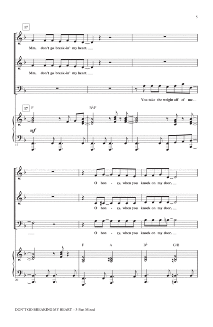 Don't Go Breaking My Heart (arr. Mark Brymer) 3-Part scores gallery preview page 3