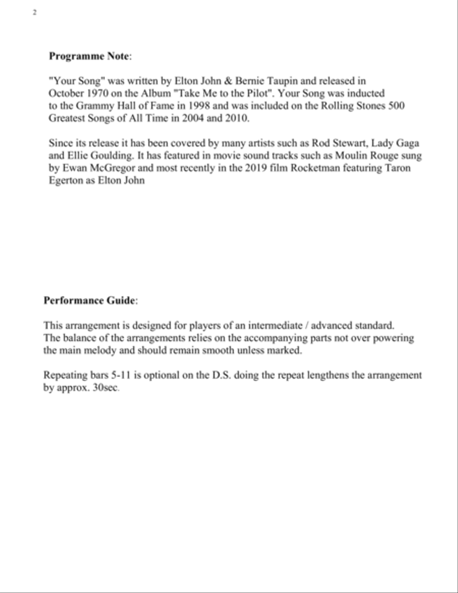 Your Song Brass Ensemble scores gallery preview page 2