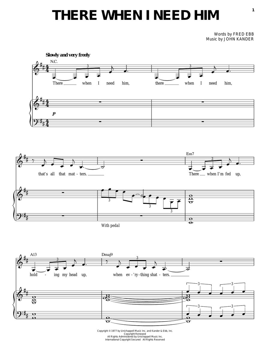 There When I Need Him There When I Need Him Piano, Vocal scores gallery preview page 1