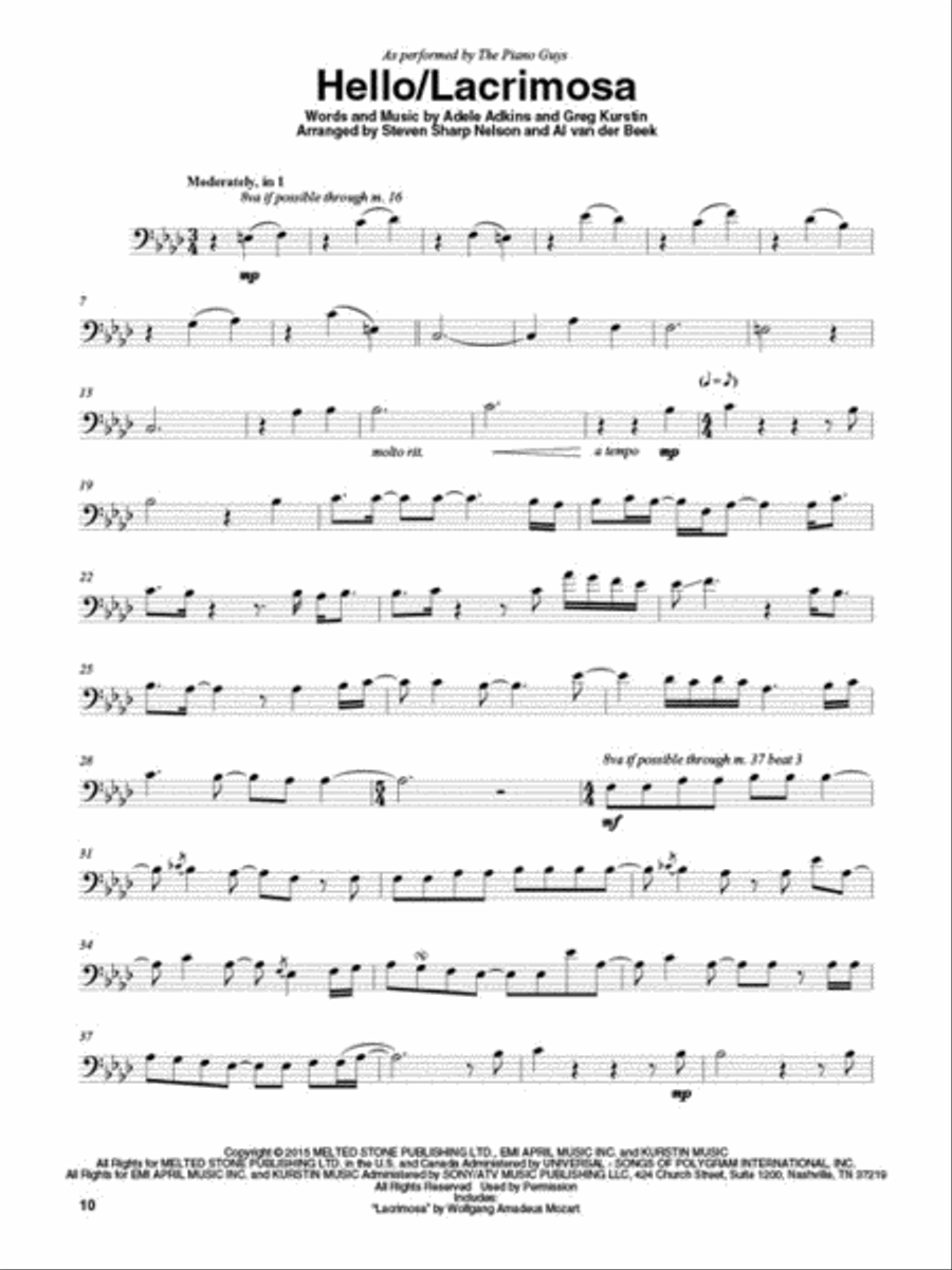 The Piano Guys – Uncharted Cello scores gallery preview page 5