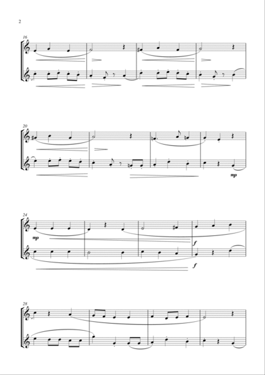 We Wish You a Merry Christmas (for oboe duet, suitable for grades 2-6) Woodwind Duet scores gallery preview page 2