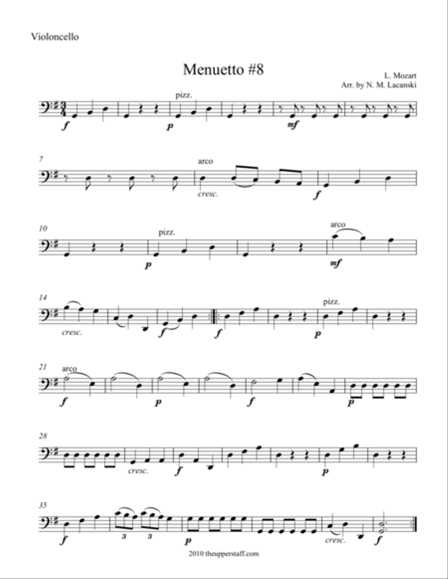 Menuetto #8 Menuetto #8 String Trio scores gallery preview page 1