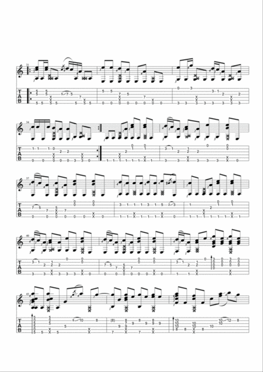 Rolling In The Deep Guitar Tablature scores gallery preview page 3